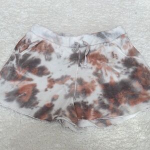 Free People Tie-Dye Athletic Shorts - Brown and Gray